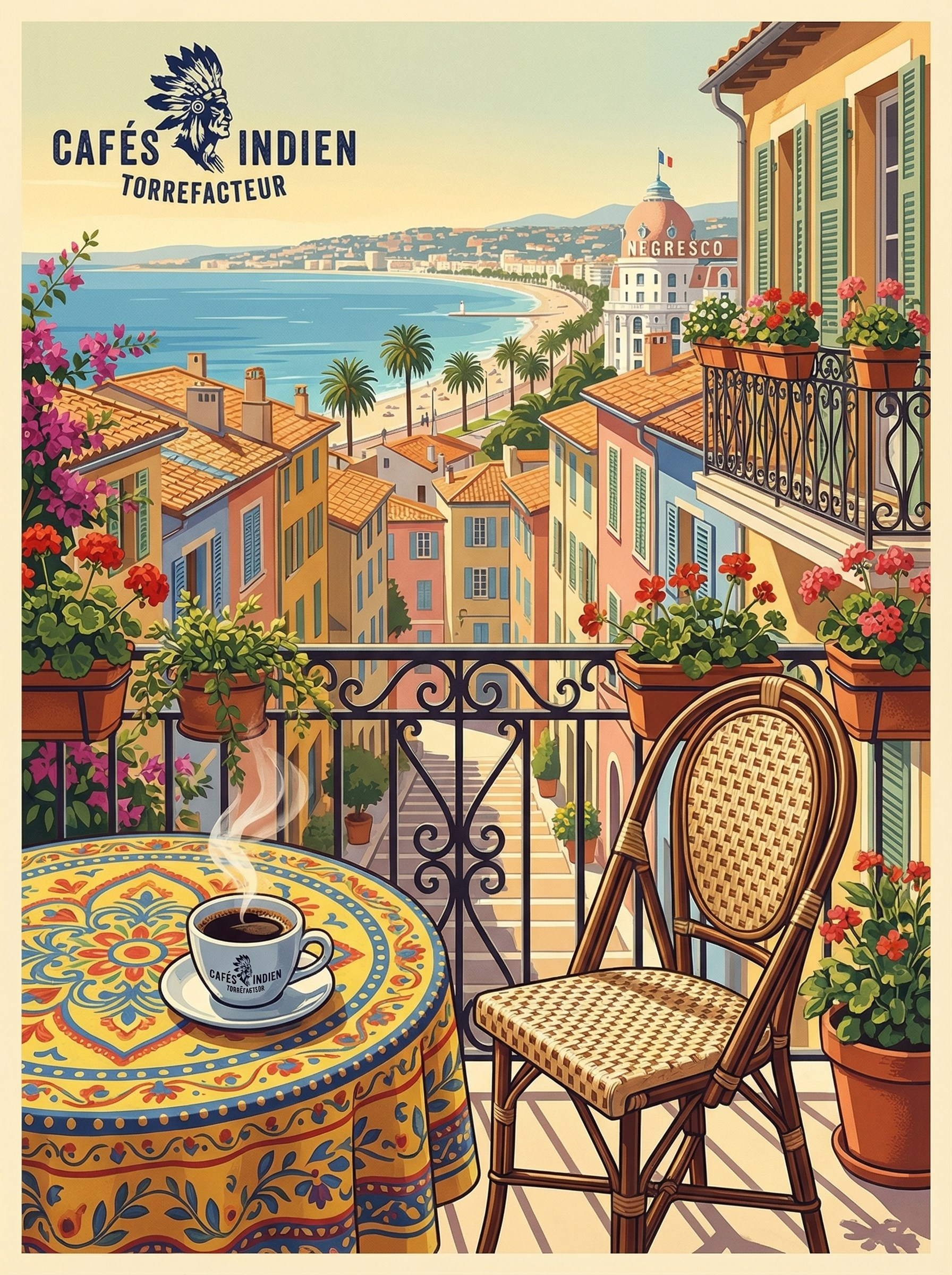 Визуальный стиль и концепция для кофейного бренда Cafés Indien Torréfacteur
