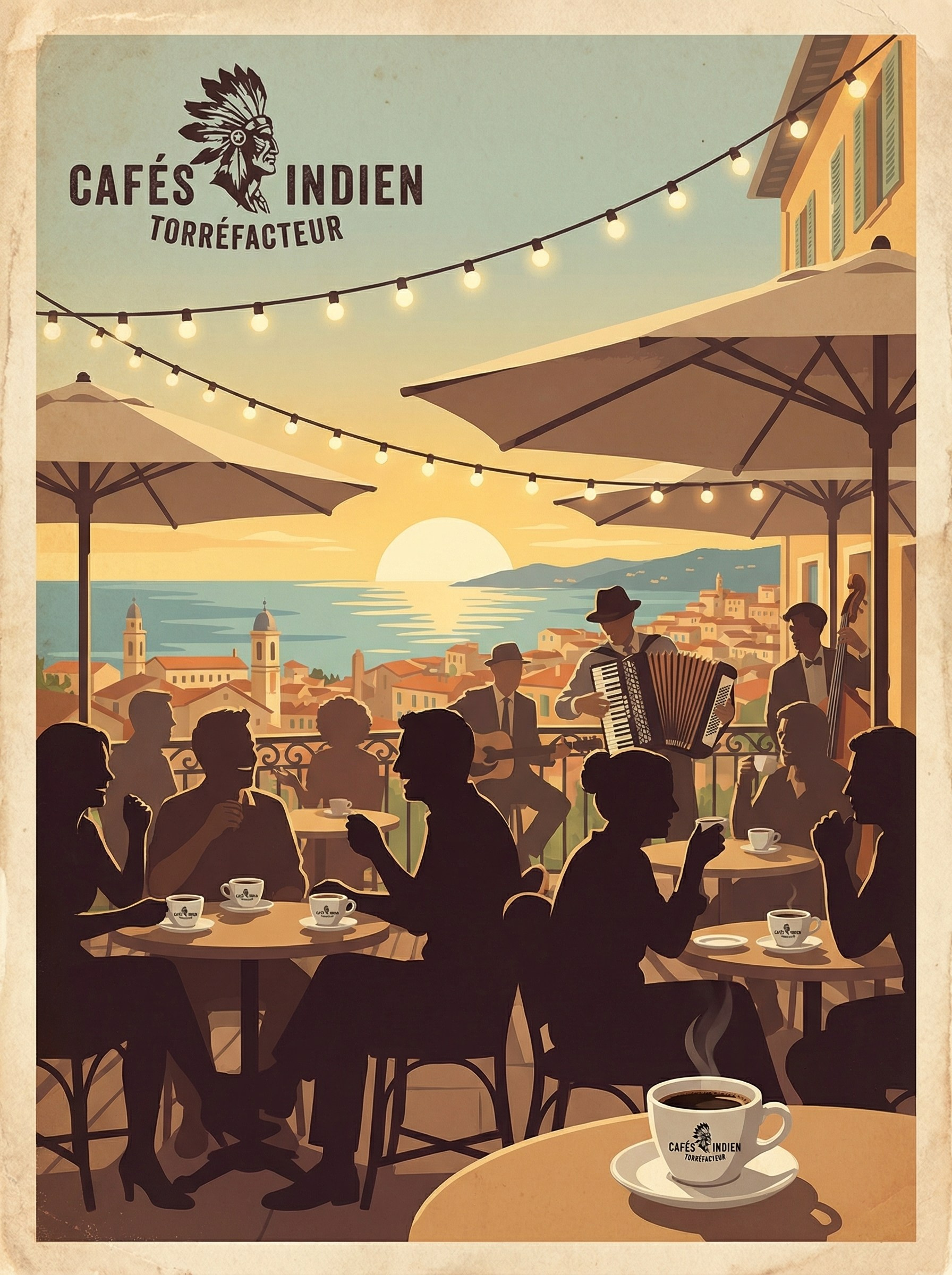 Визуальный стиль и концепция для кофейного бренда Cafés Indien Torréfacteur