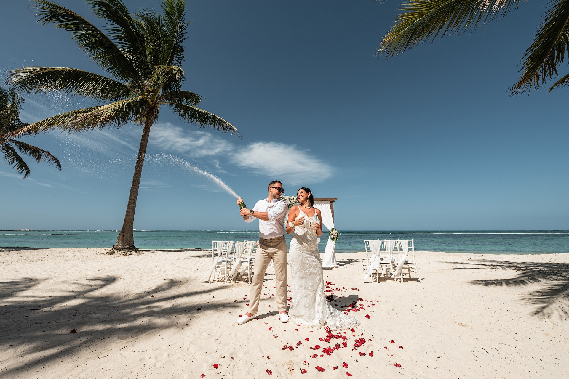 romantic elopement Punta Cana Caribbean beach wedding