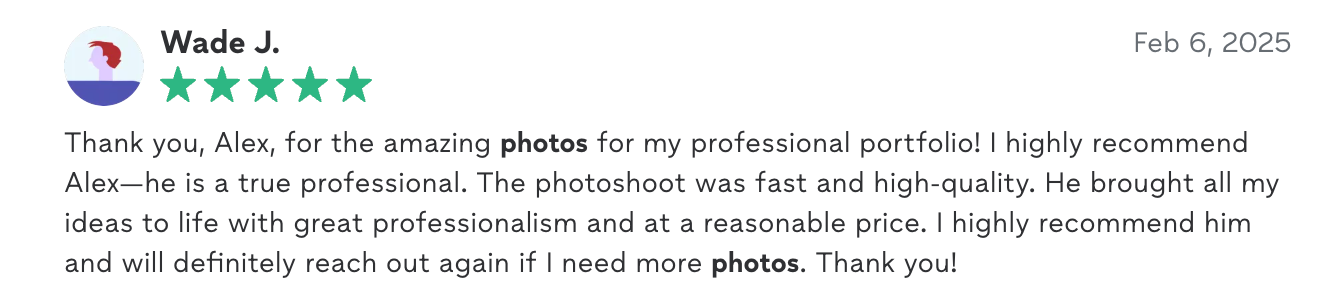 FORT LAUDERDALE PHOTOGRAPHER | ALEX D PRODUCTION | testimonials. FORT LAUDERDALE PHOTOGRAPHER | ALEX D PRODUCTION