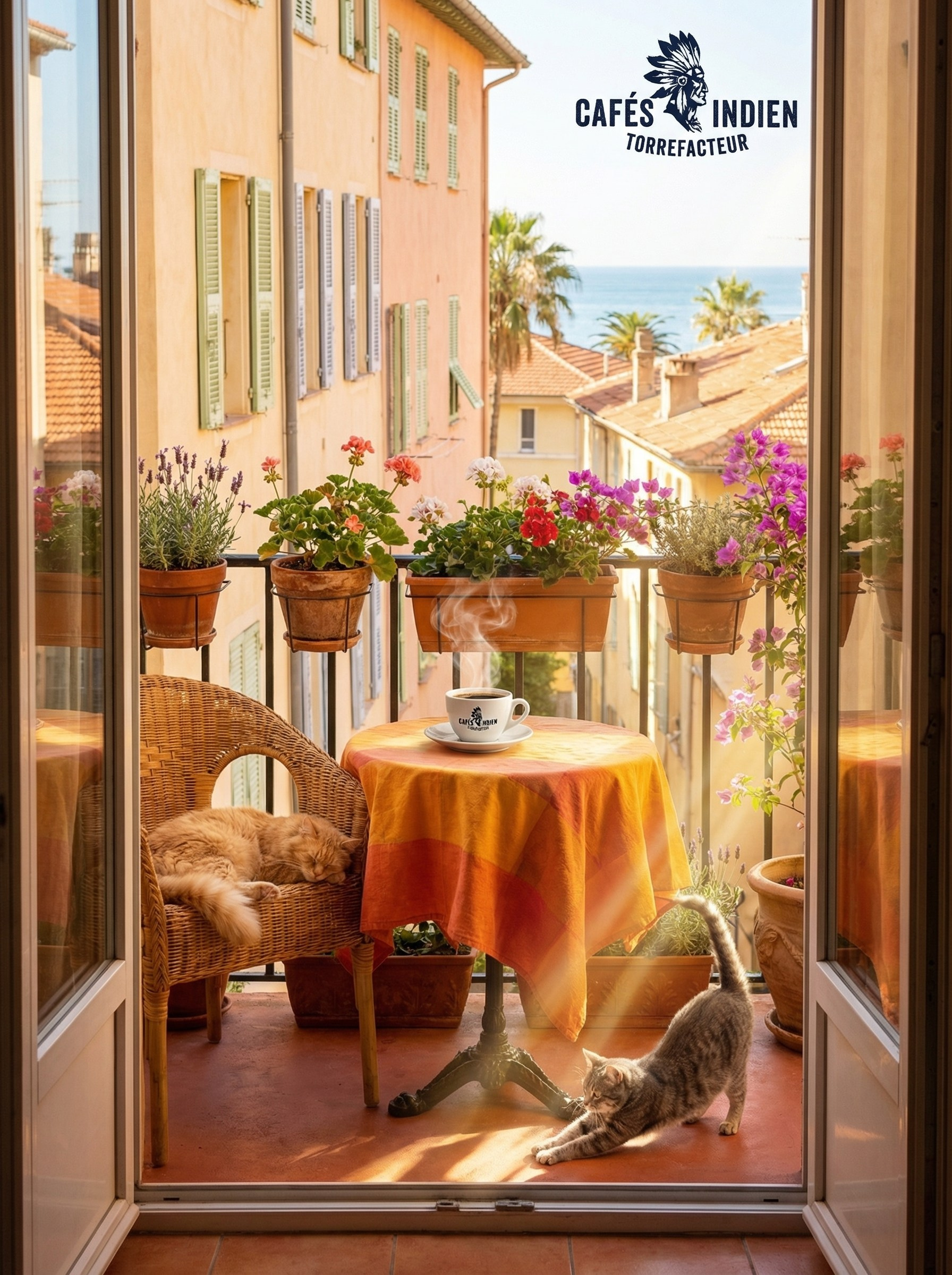 Визуальный стиль и концепция для кофейного бренда Cafés Indien Torréfacteur