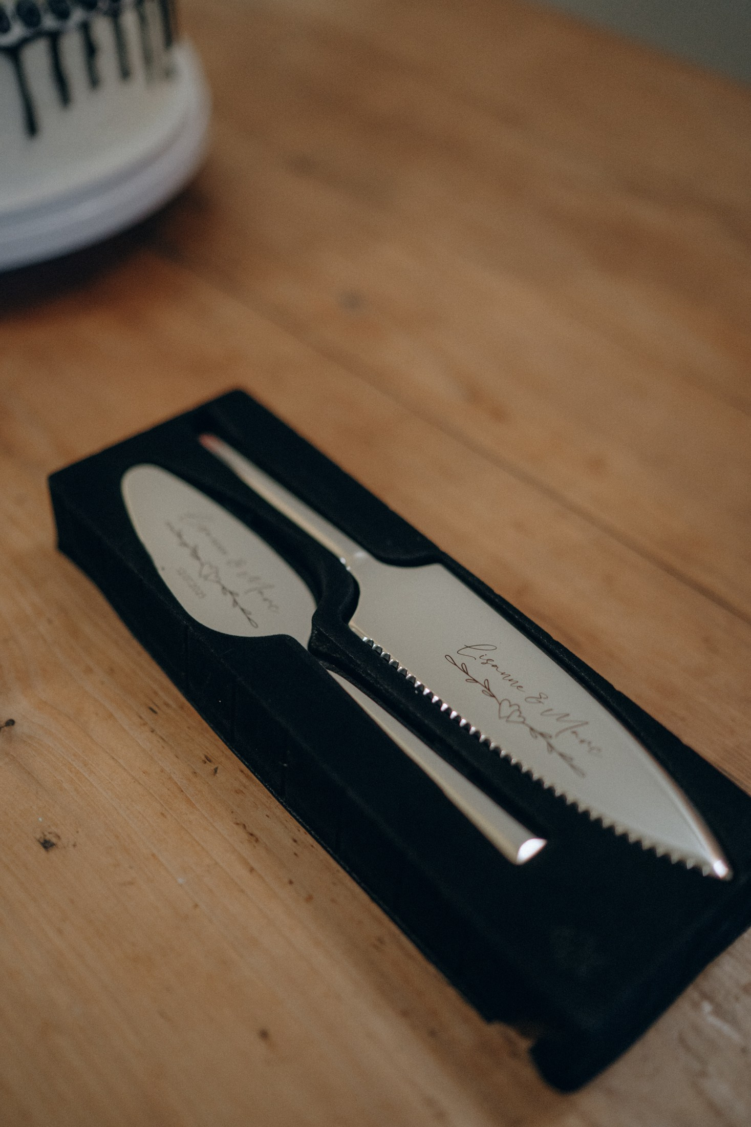 Hochzeitsbesteck mit Gravur – Detailaufnahme Dresden