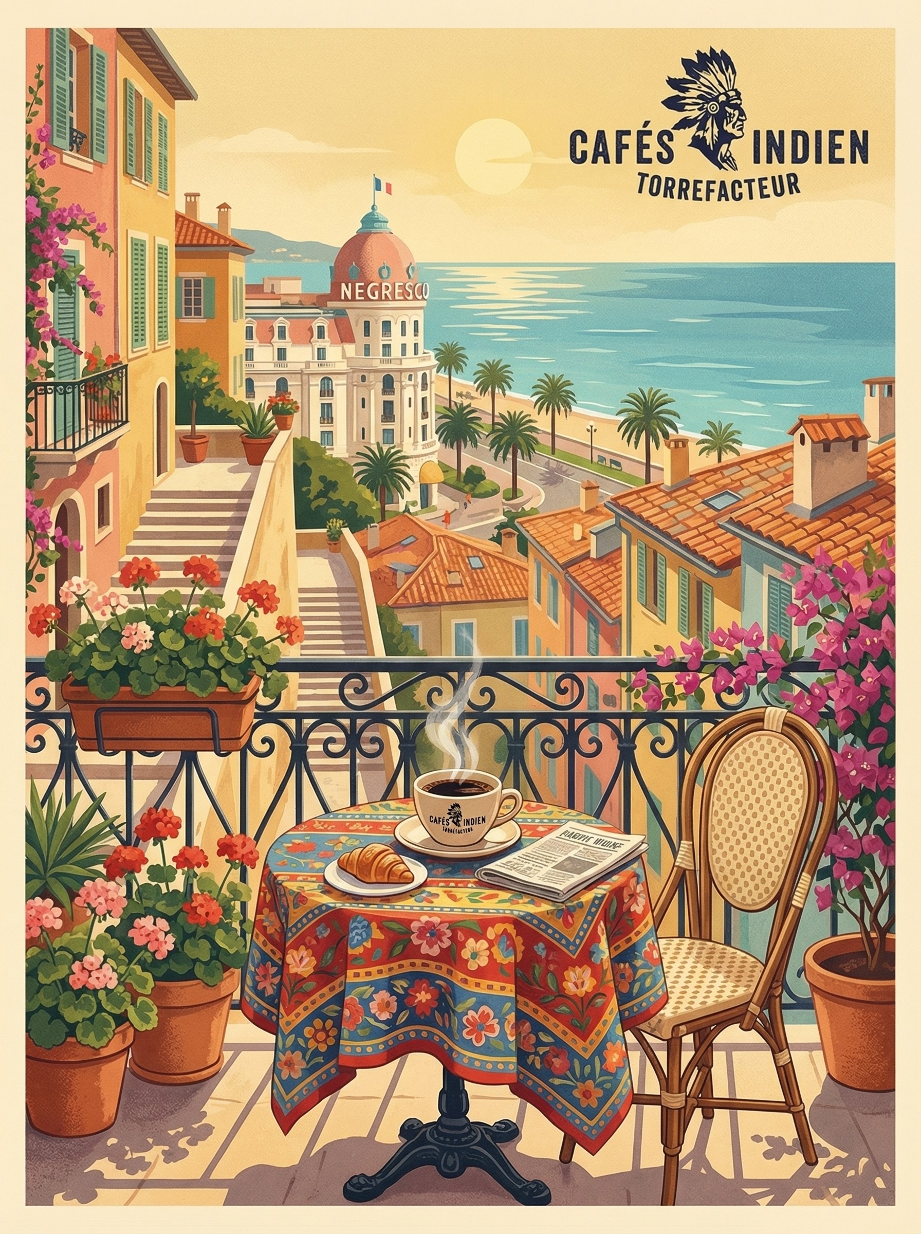 Визуальный стиль и концепция для кофейного бренда Cafés Indien Torréfacteur