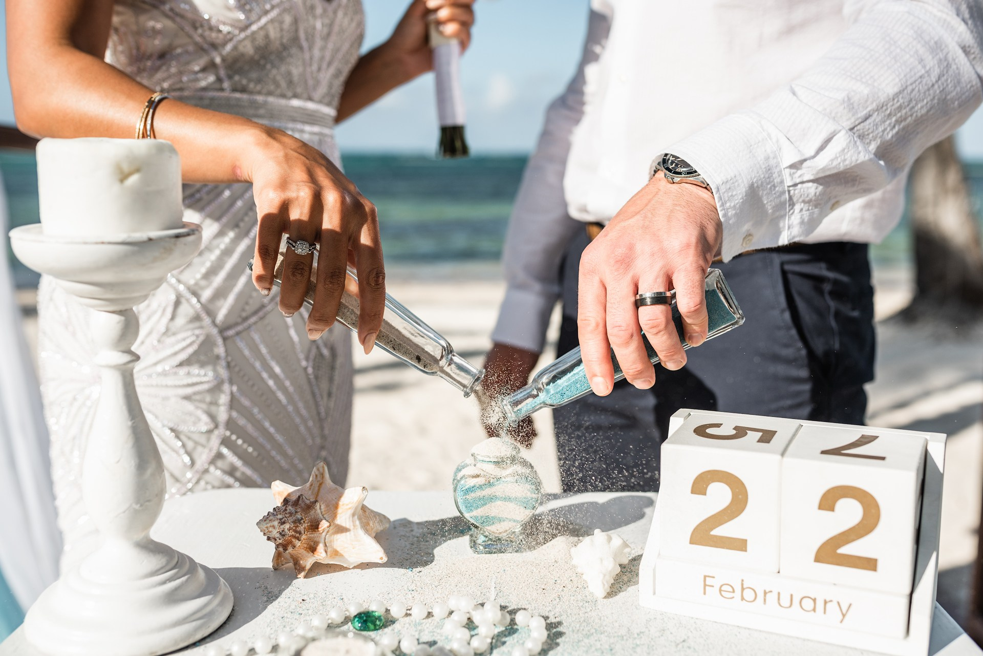 Luxury elopement setup on a white sand beach Punta Cana
