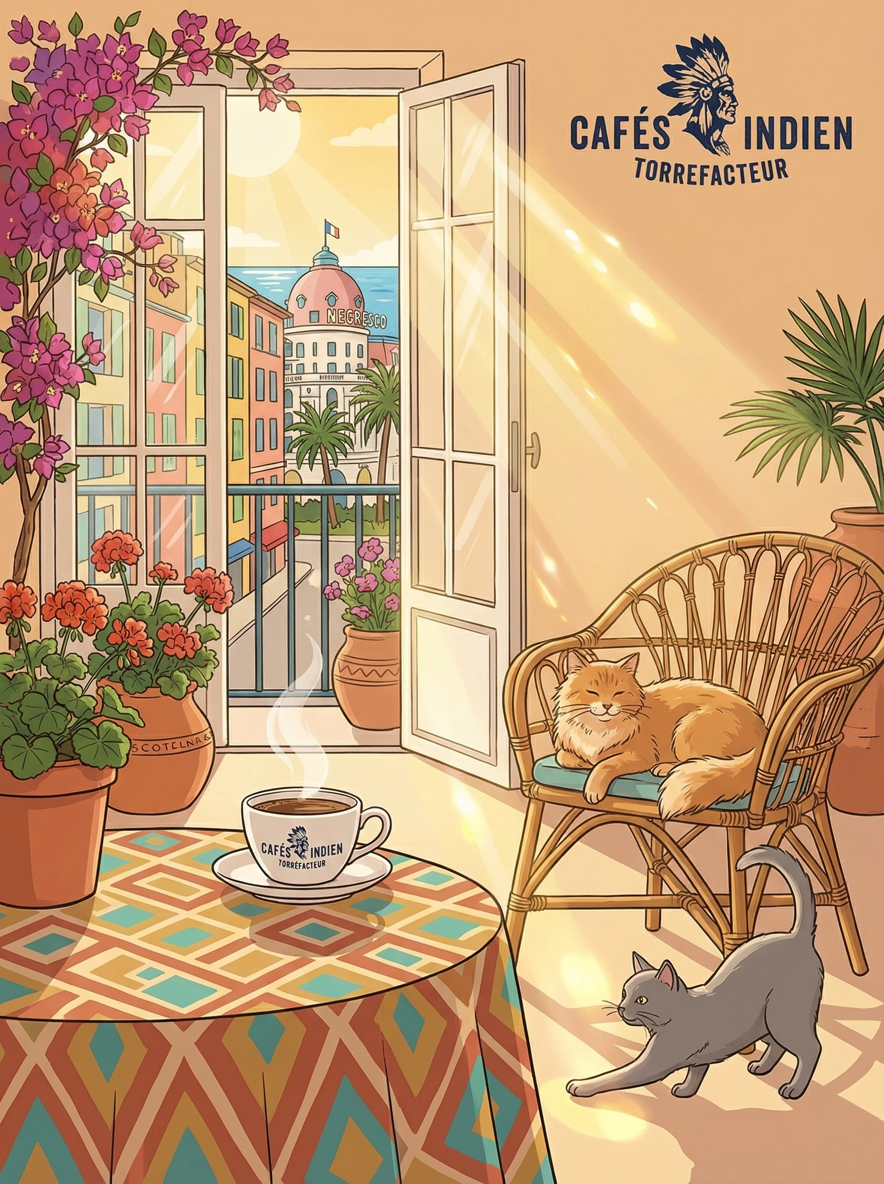 Визуальный стиль и концепция для кофейного бренда Cafés Indien Torréfacteur