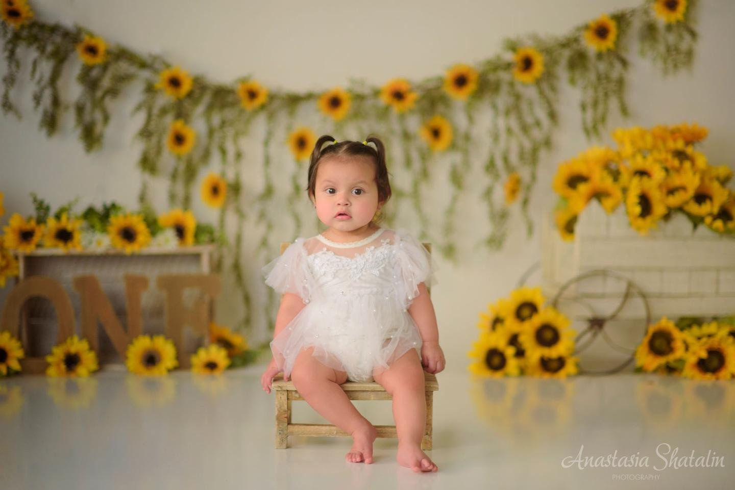 Sunflowers themed 1st birthday photos Roseville, Rocklin. Family photographer in Roseville, Rocklin, Folsom, Sacramento