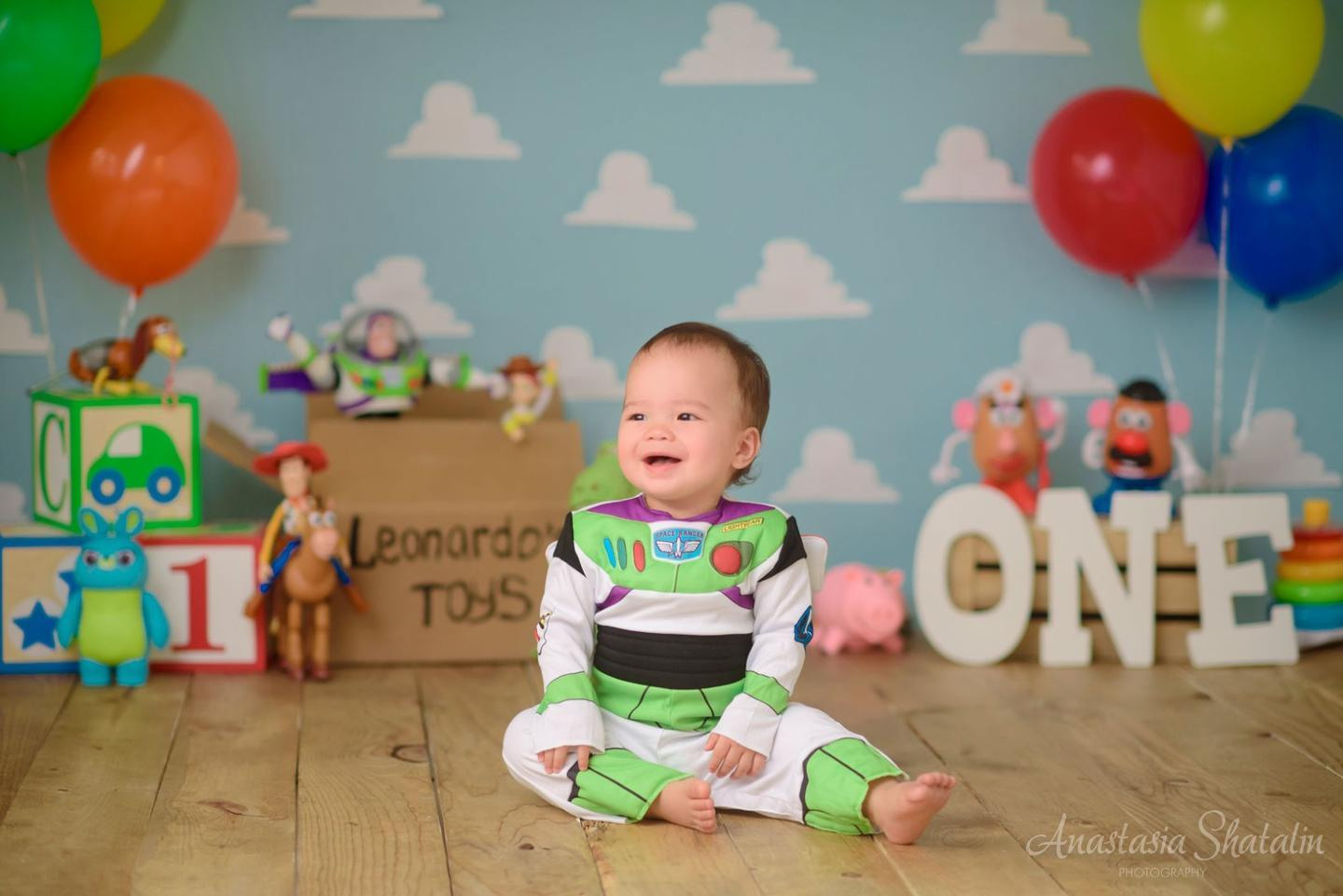 Toy story cake smash first Birthday photoshoot. Family photographer in Roseville, Rocklin, Folsom, Sacramento
