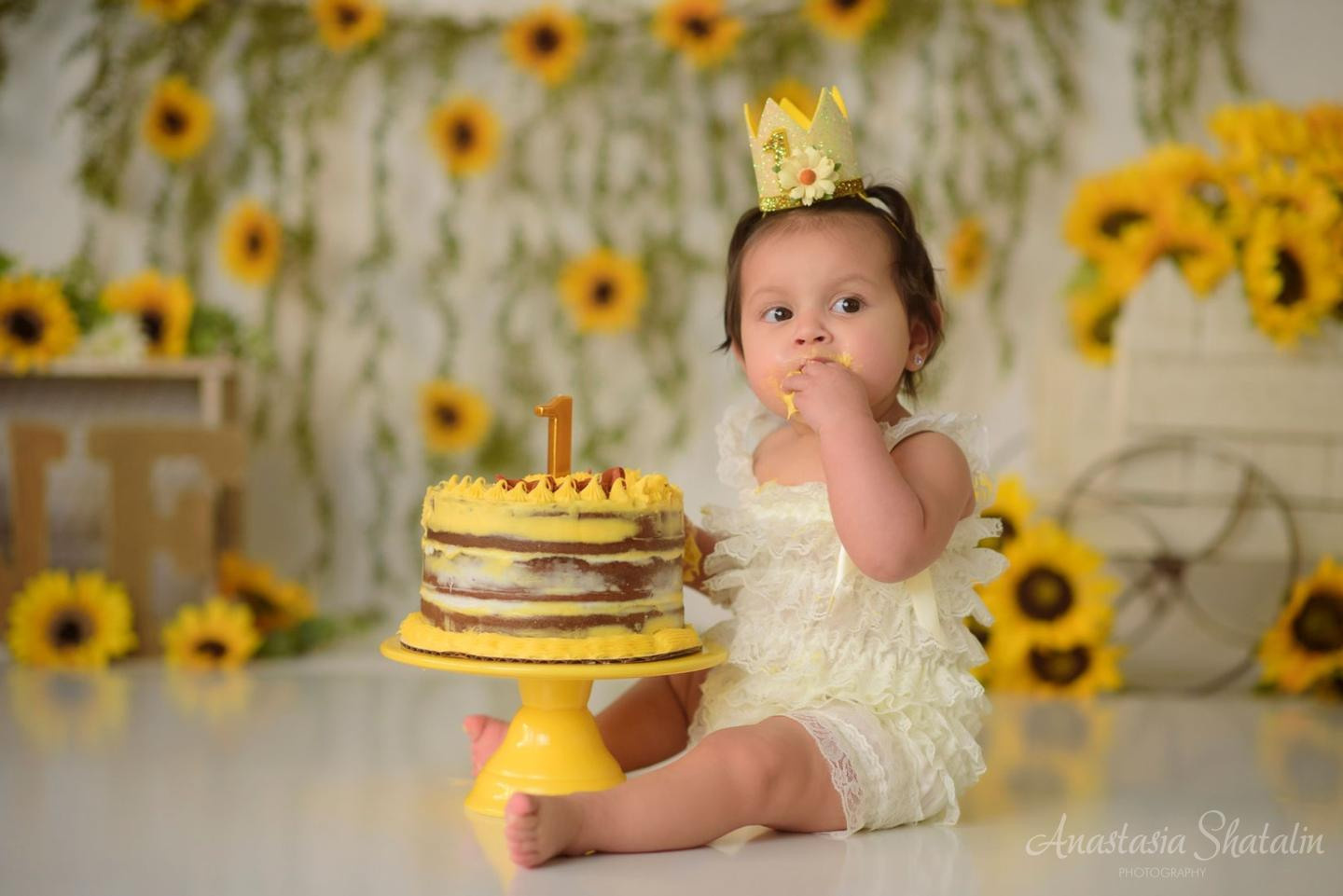 Sunflowers themed 1st birthday photos Roseville, Rocklin. Family photographer in Roseville, Rocklin, Folsom, Sacramento