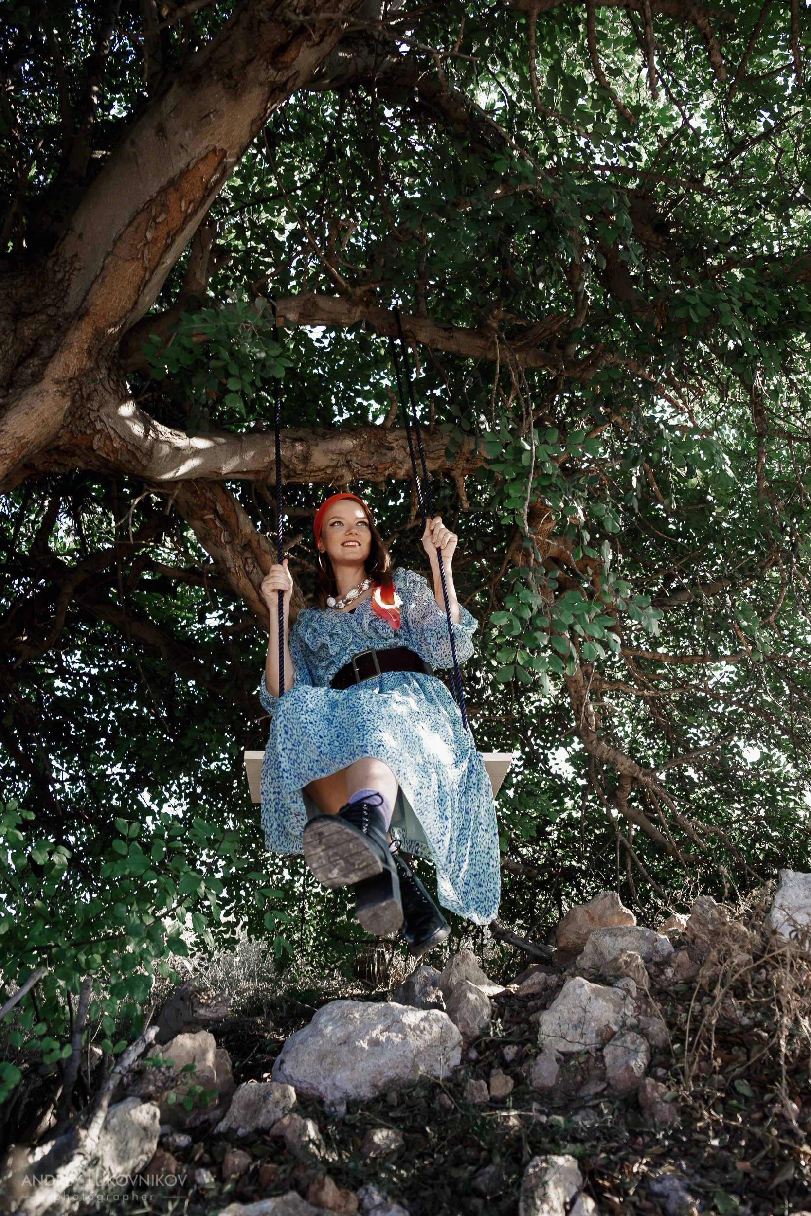 Фотосессия на качелях