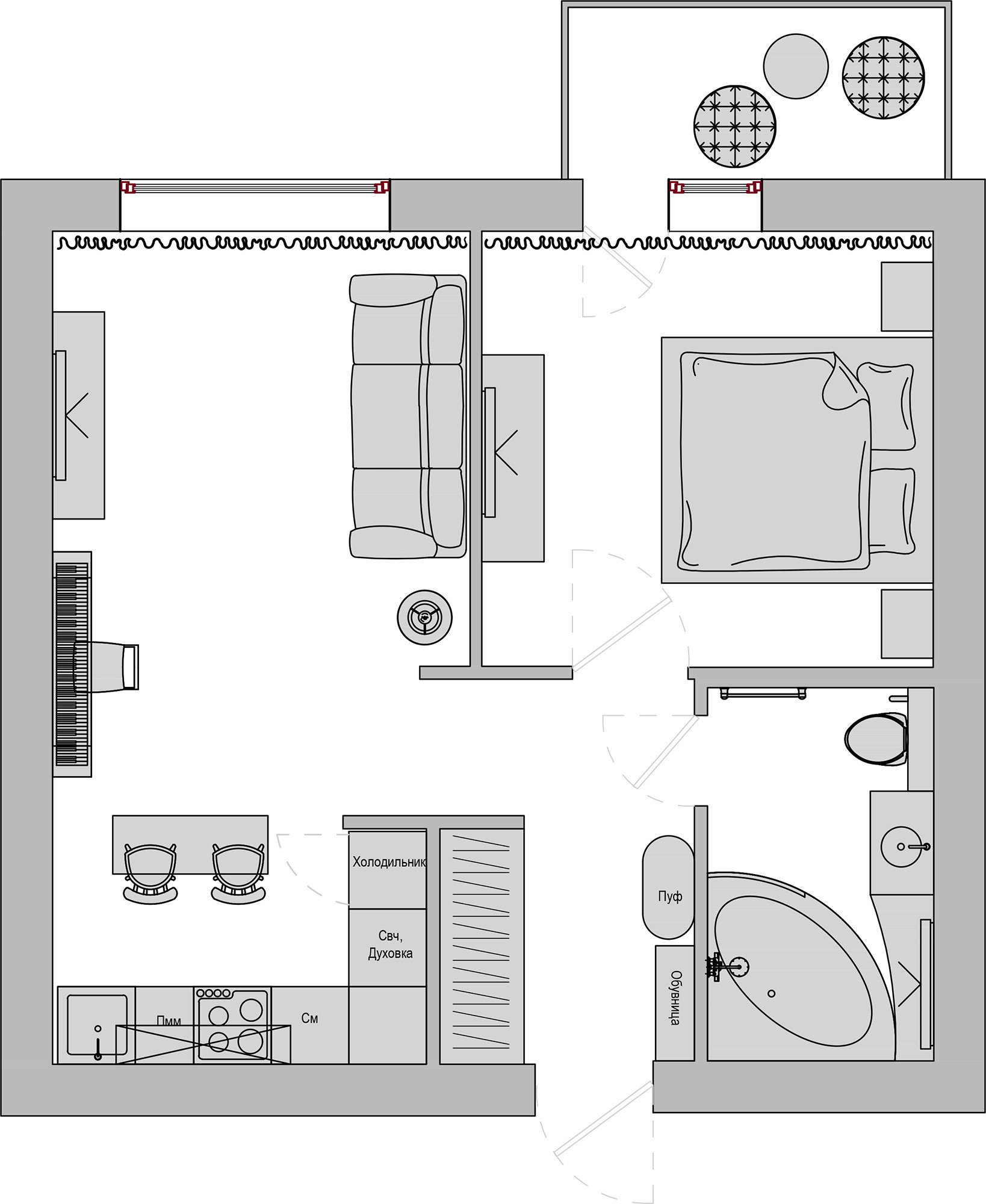 Разрабортка дизайн проект интерьера в жк легенда
