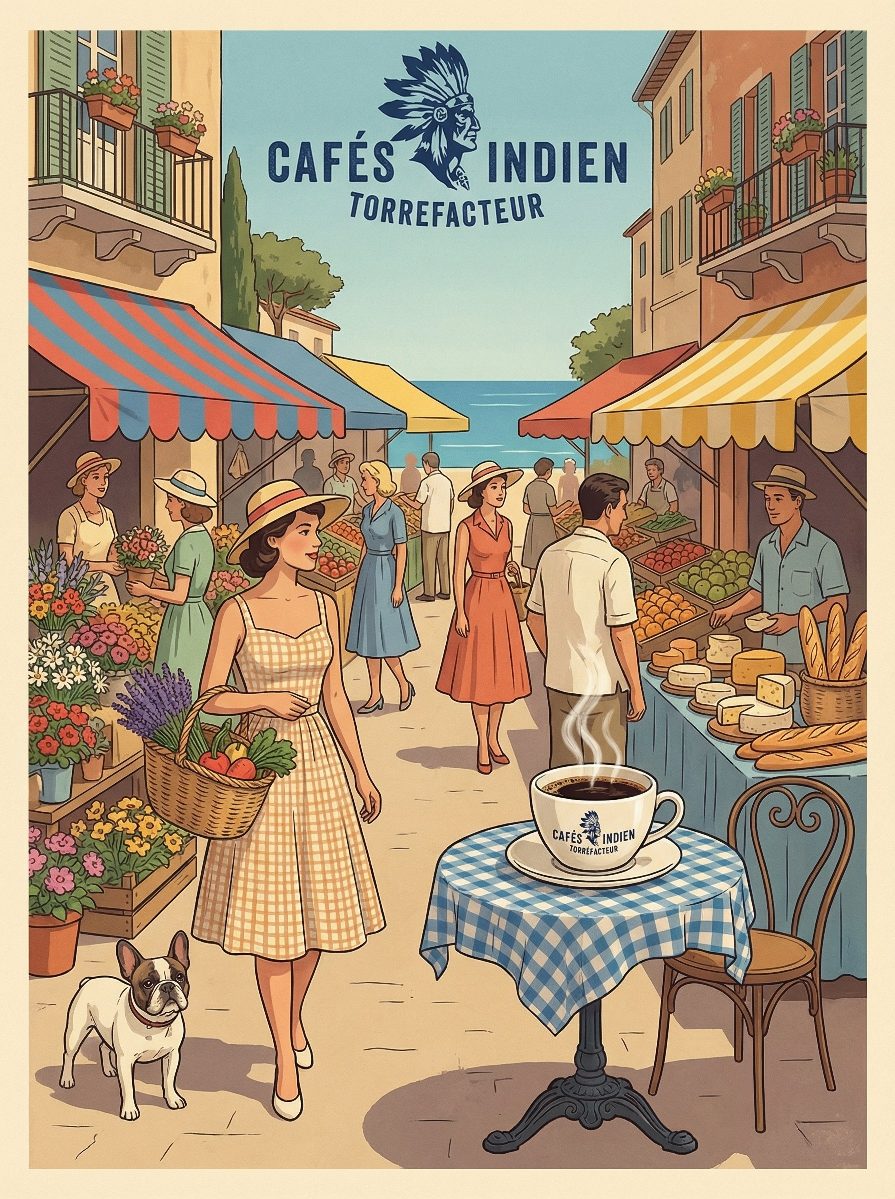 Визуальный стиль и концепция для кофейного бренда Cafés Indien Torréfacteur