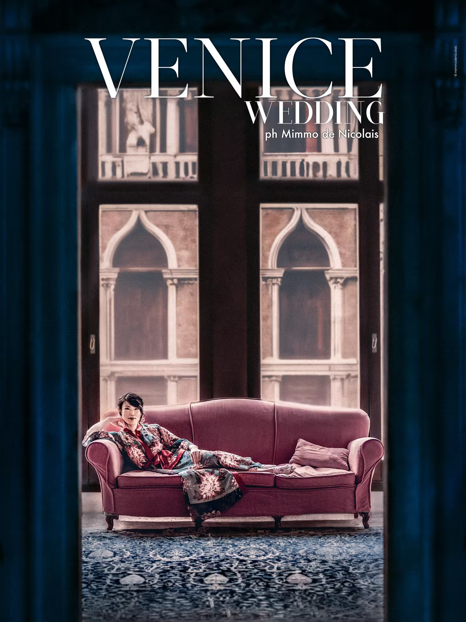 Luxury Destination wedding in Italy Venice photographer Mimmo De Nicolais: Beautiful Asian bride in a stylish editorial photography.