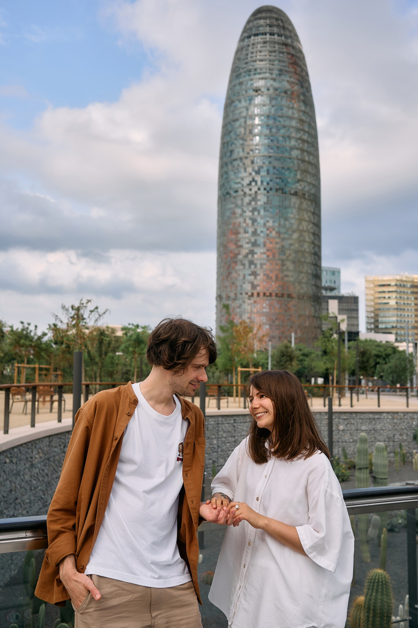 Description of the Glories location for a  love-story or individual photo shoot in Barcelona, examples of photos taken at this  spot. POSTCARD.BCN Photographer Kate in Barcelona. Love-story, family or individual photo shoots