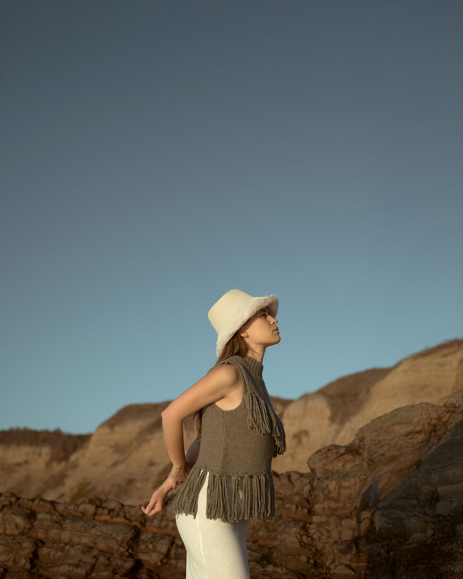 Model test photoshoot at sunset on the beach, San Francisco photographer.