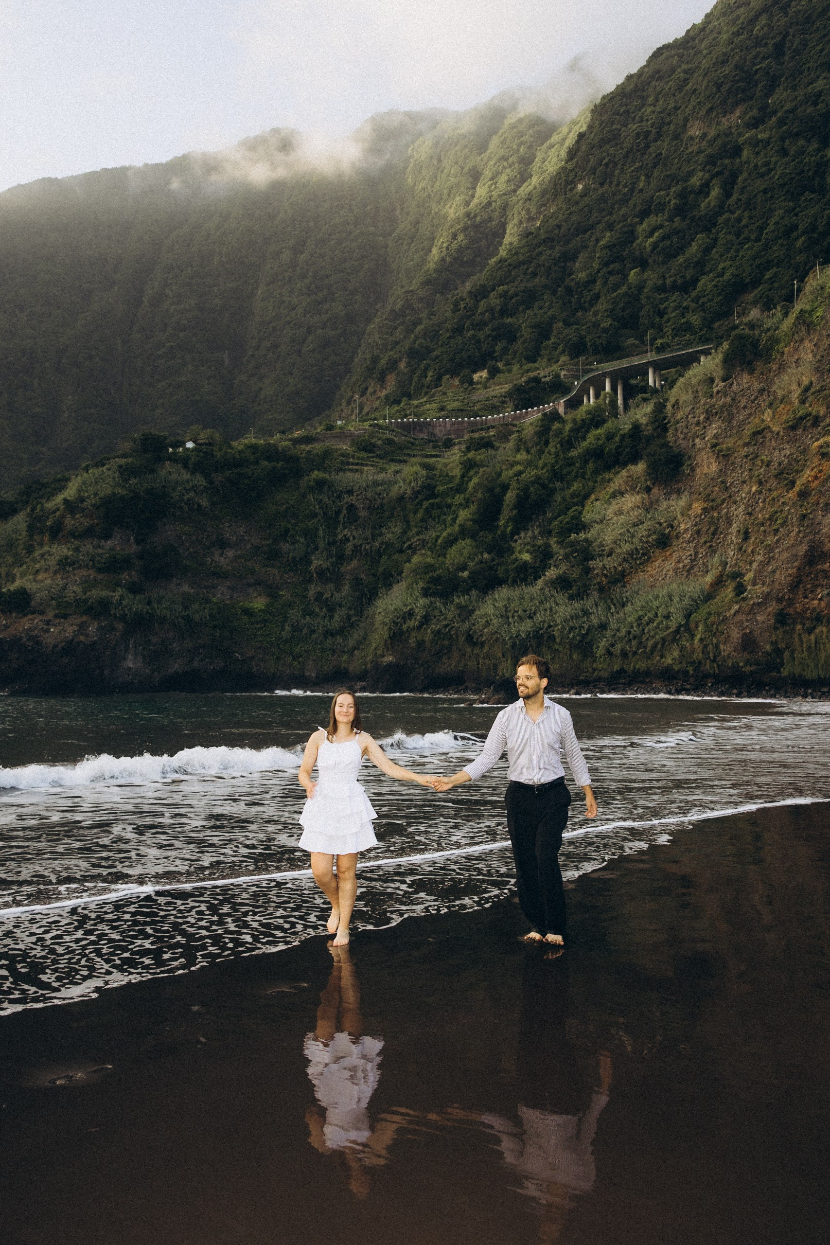 Couple Photoshoot at Seixal Beach, Madeira | Romantic Beach Photography
