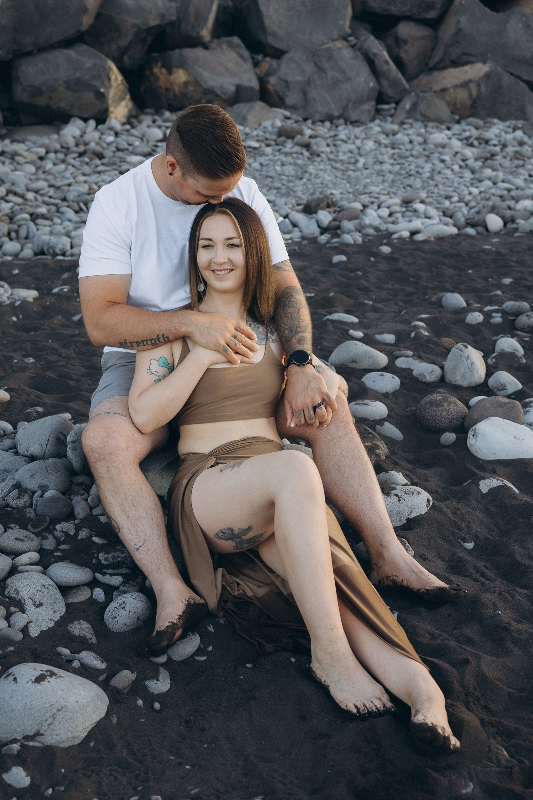 Couple Mini Photoshoot at Sunset on Formosa Beach, Madeira | Romantic Photography