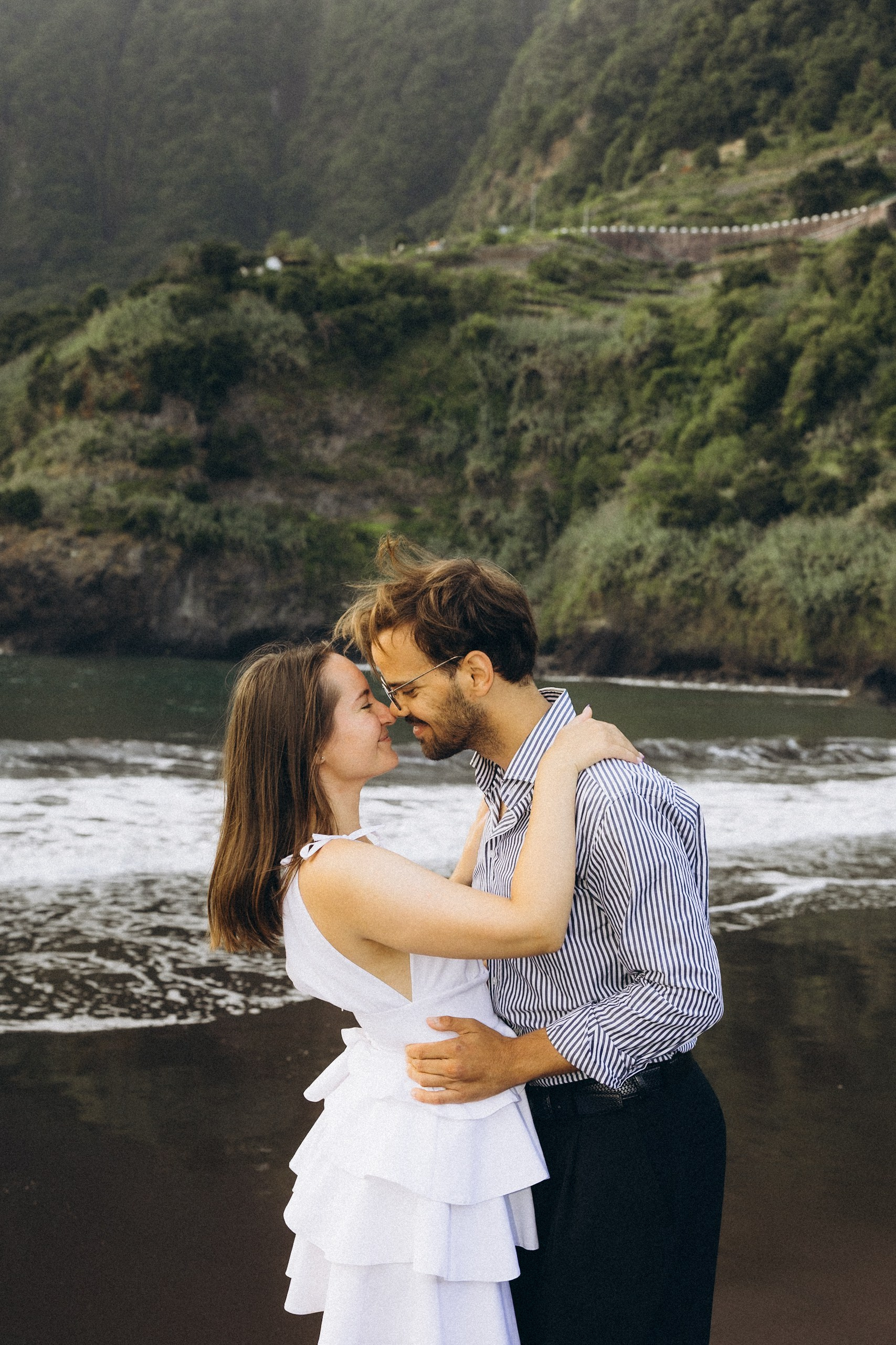 Couple Photoshoot at Seixal Beach, Madeira | Romantic Beach Photography