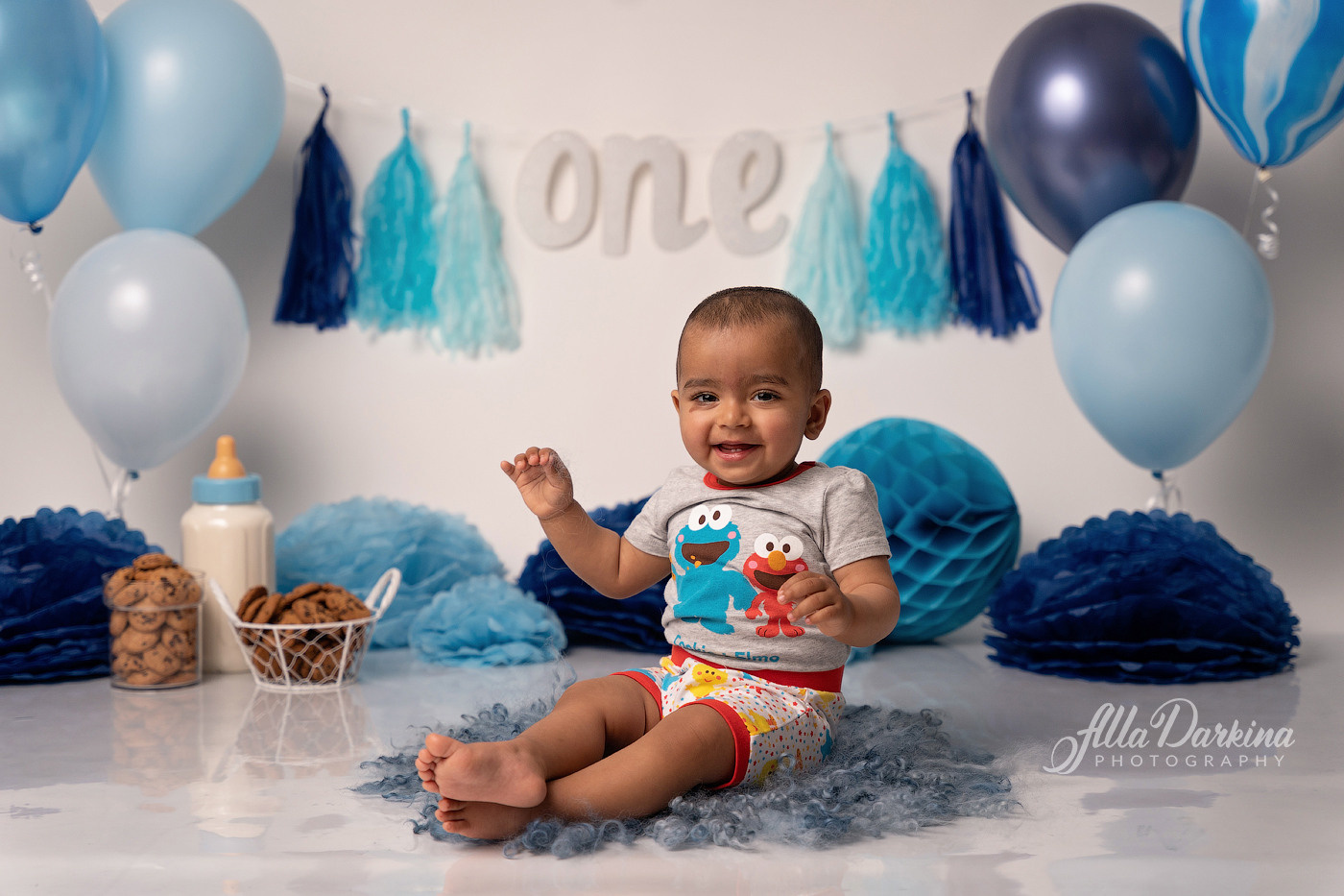Cookie monster cake smash for Aavyan. Sneak peek. Newborn and family photographer. Hills District. Sydney