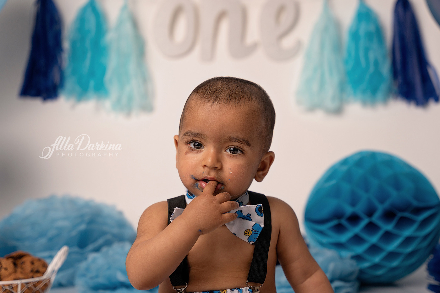 Cookie monster cake smash for Aavyan. Sneak peek. Newborn and family photographer. Hills District. Sydney