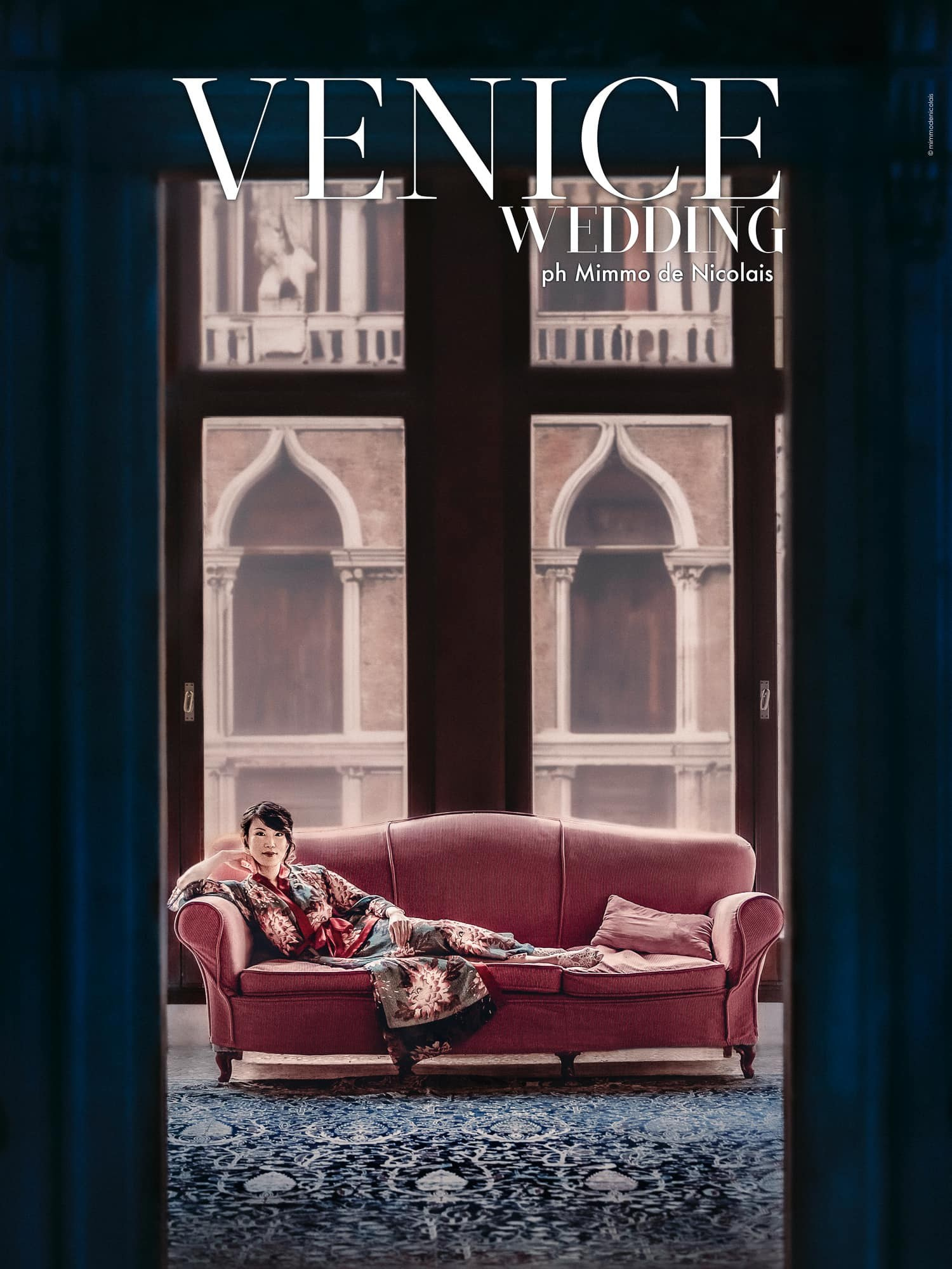 Luxury Destination wedding in Italy Venice photographer Mimmo De Nicolais: Beautiful Asian bride in a stylish editorial photography.