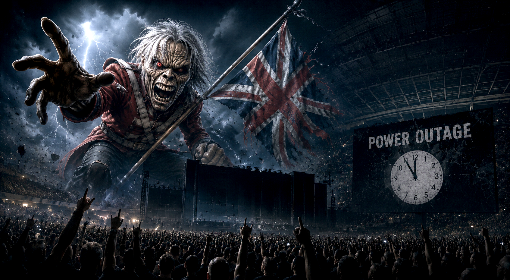 Концерт Iron Maiden в Париже прервало масштабное отключение электричества в городе | FOTKAI