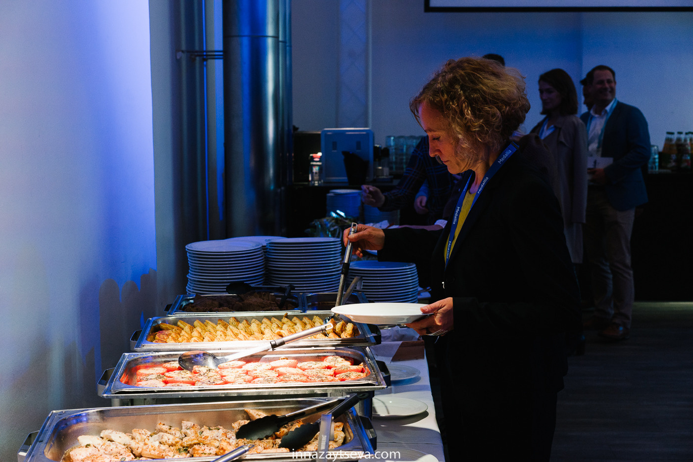 Catering during the break at the corporate event in Milan