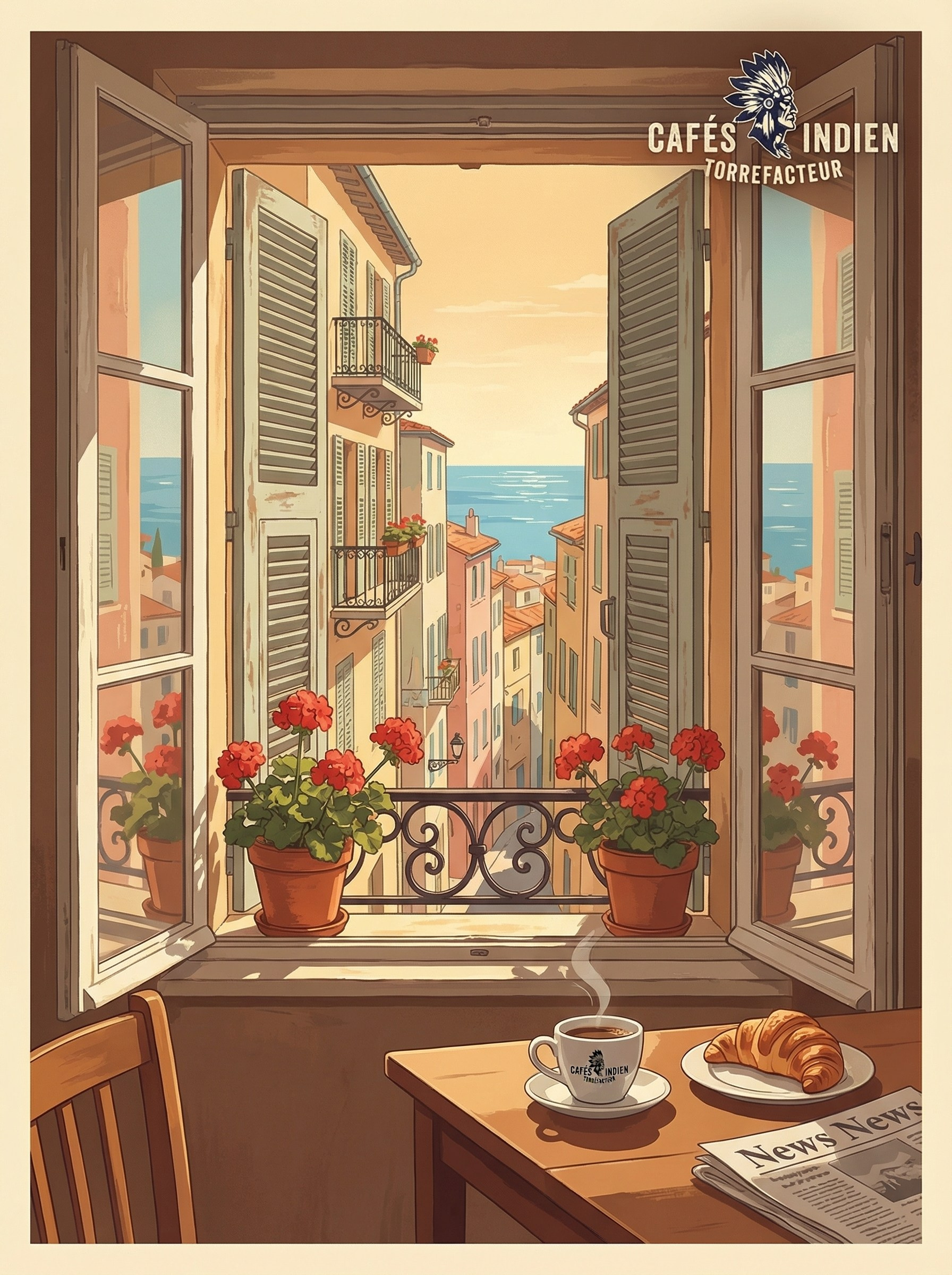 Визуальный стиль и концепция для кофейного бренда Cafés Indien Torréfacteur