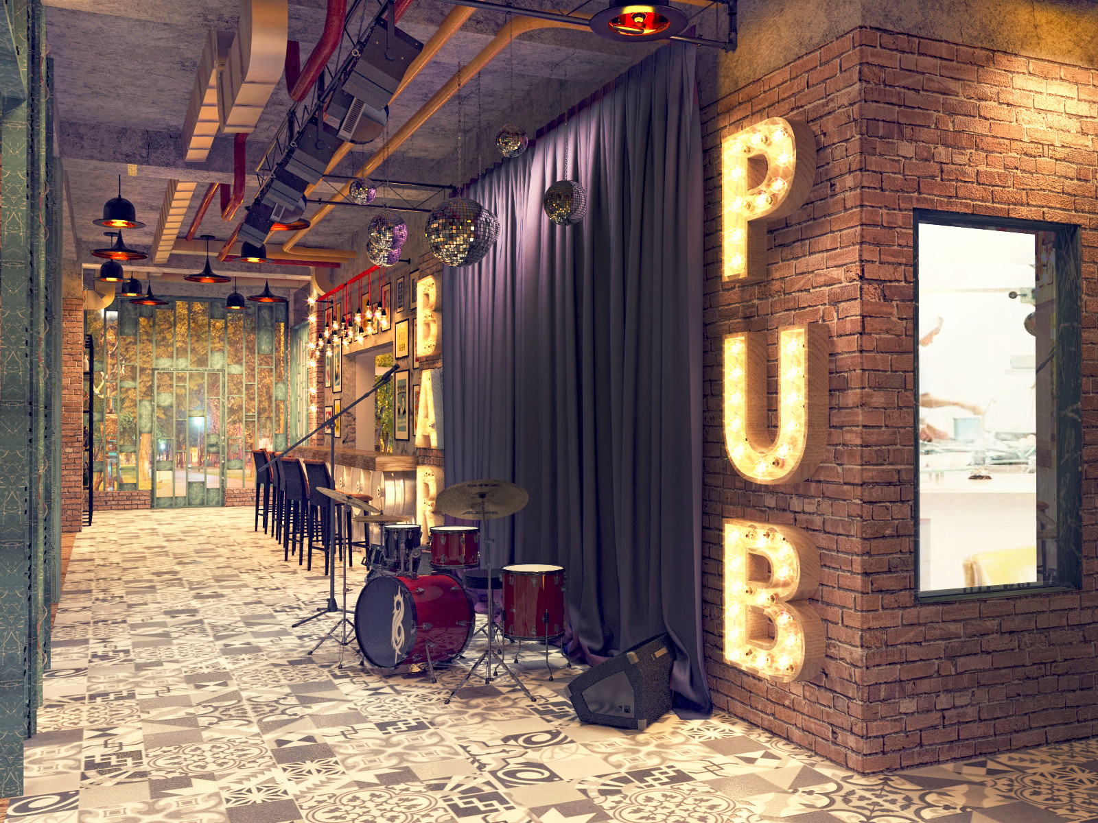 Дизайн — проект паба — ресторана «BEER FACTORY»