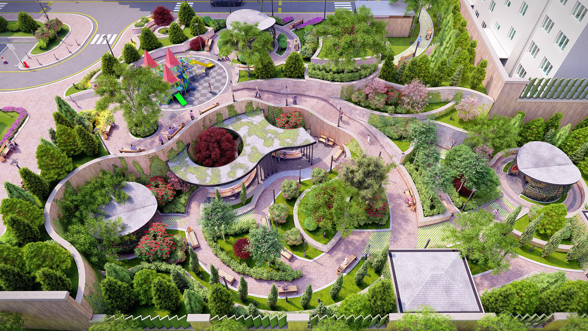 Проект разработки ландшафтного дизайна для жилищного комплекса в городе Баку