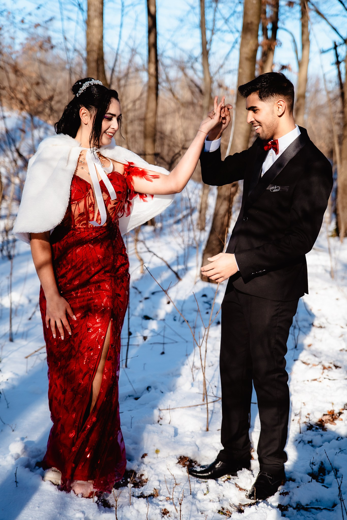 Sedinta foto in natura, iarna cu zapada