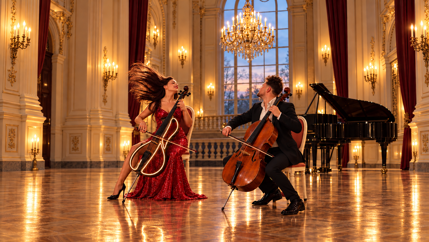 Acoustic & LED Cello Show GrandCelliDuo