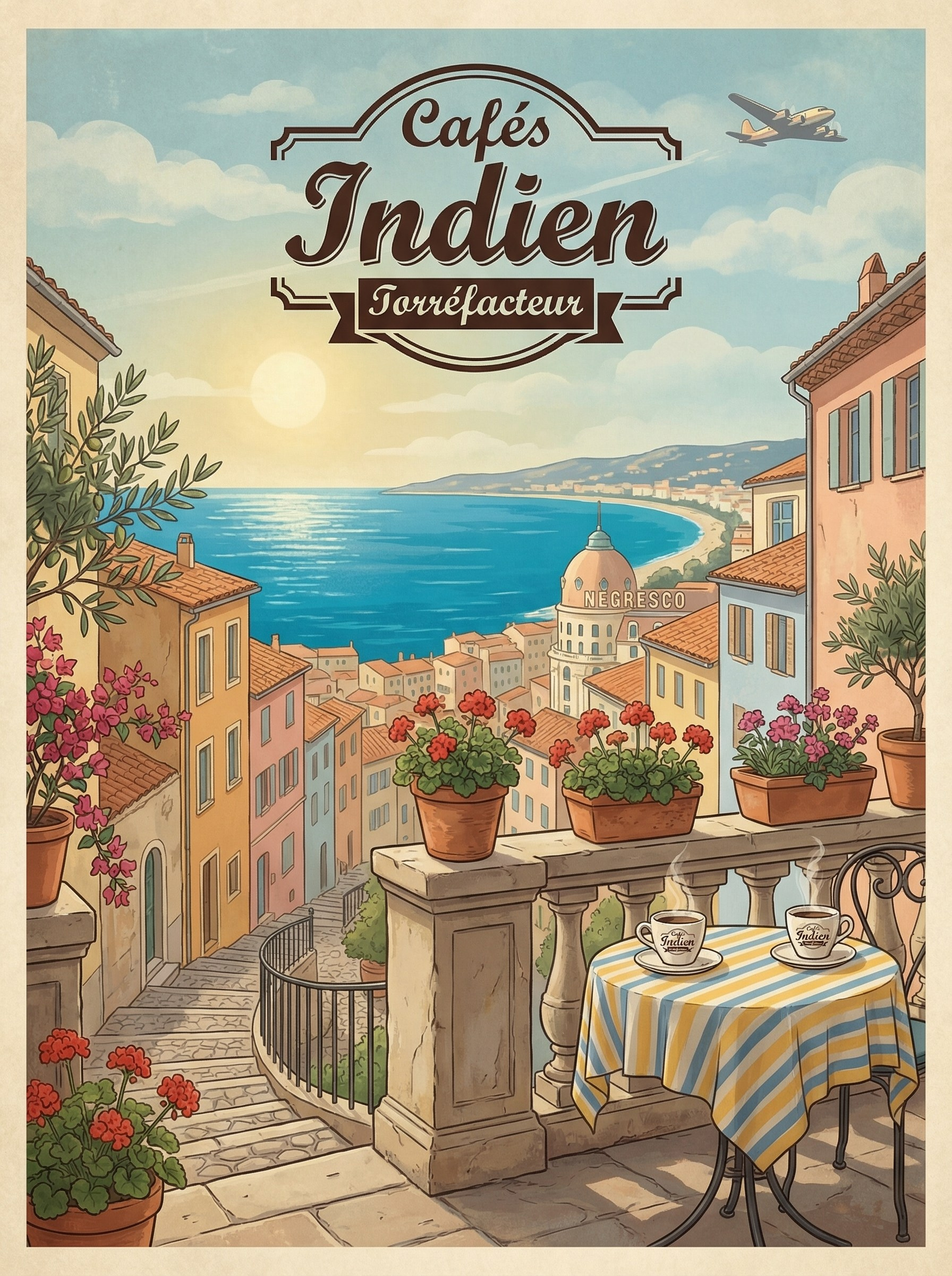 Визуальный стиль и концепция для кофейного бренда Cafés Indien Torréfacteur