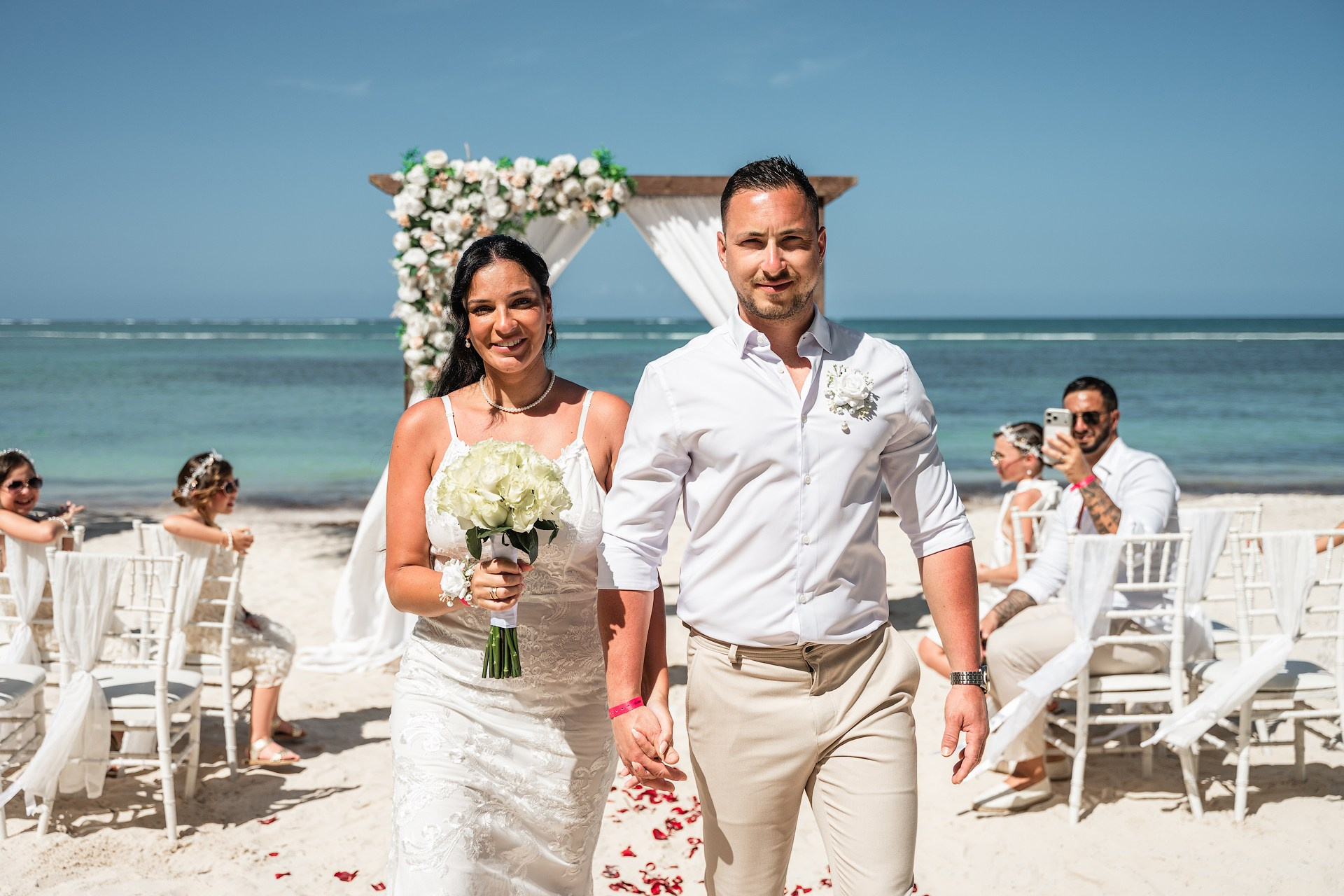elopement wedding Punta Cana Dominican Republic beach couple