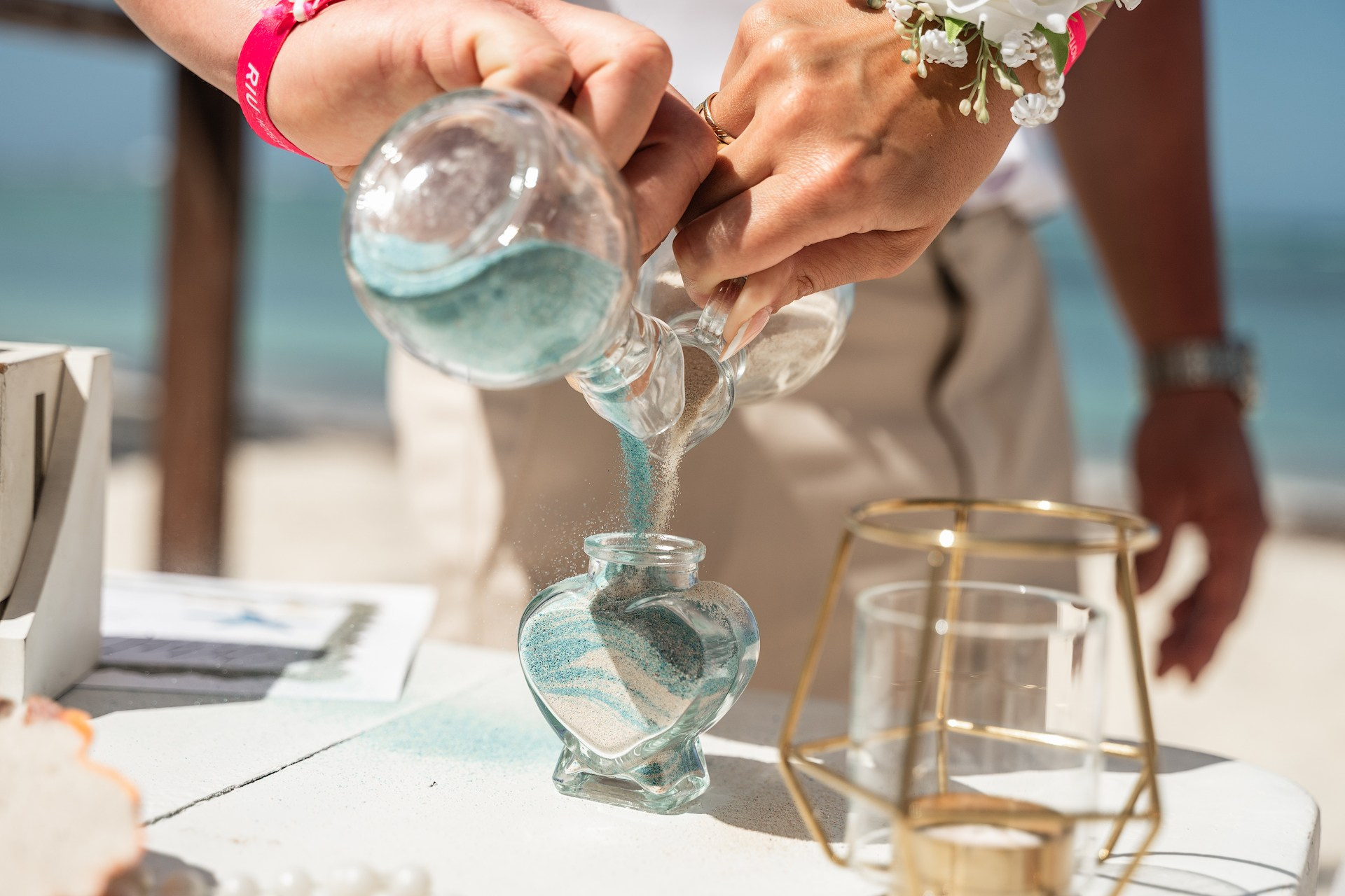 intimate beach setup Punta Cana elopement ceremony