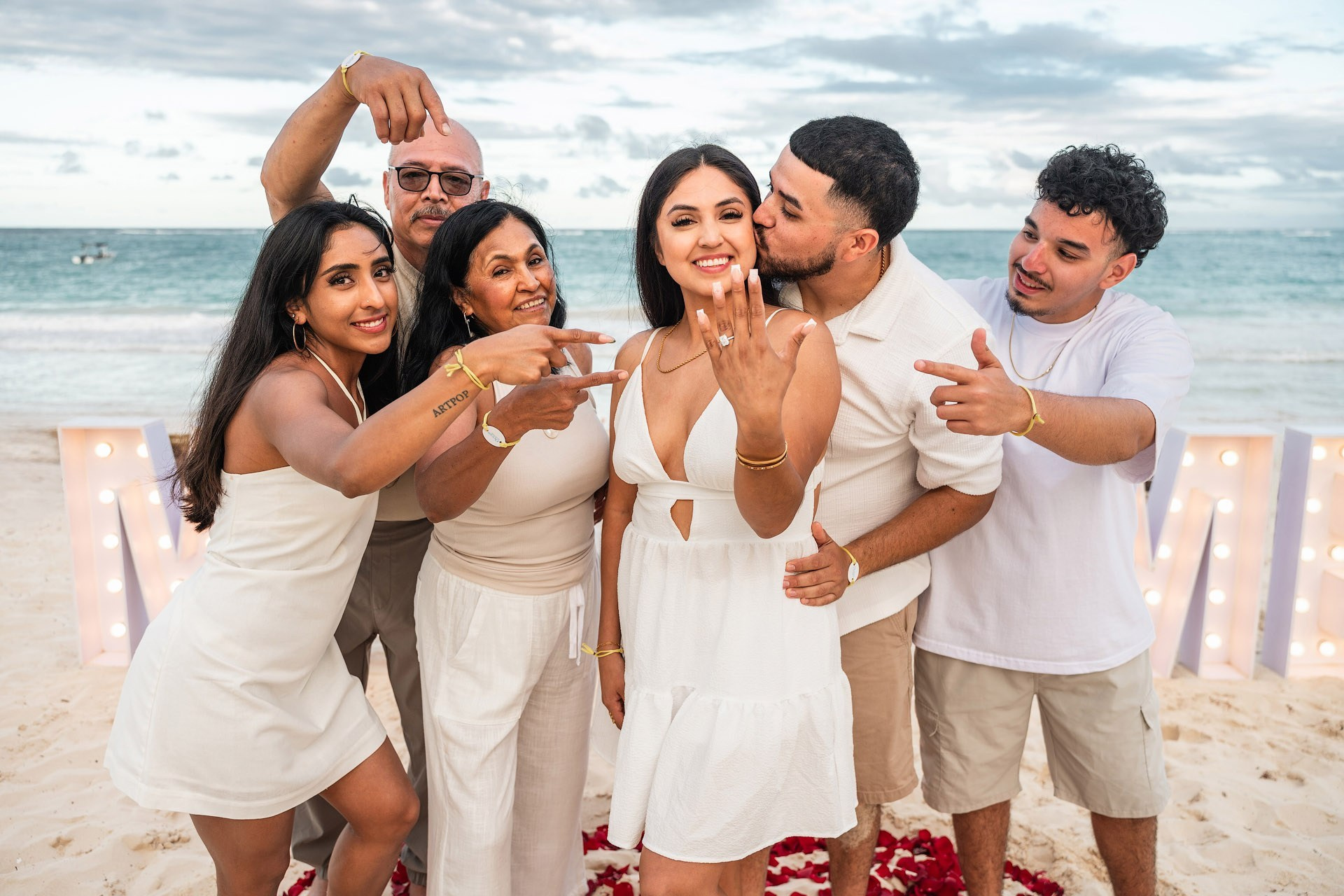 “Marry Me” Letters Proposal in Punta Cana — Classic Beach Setup