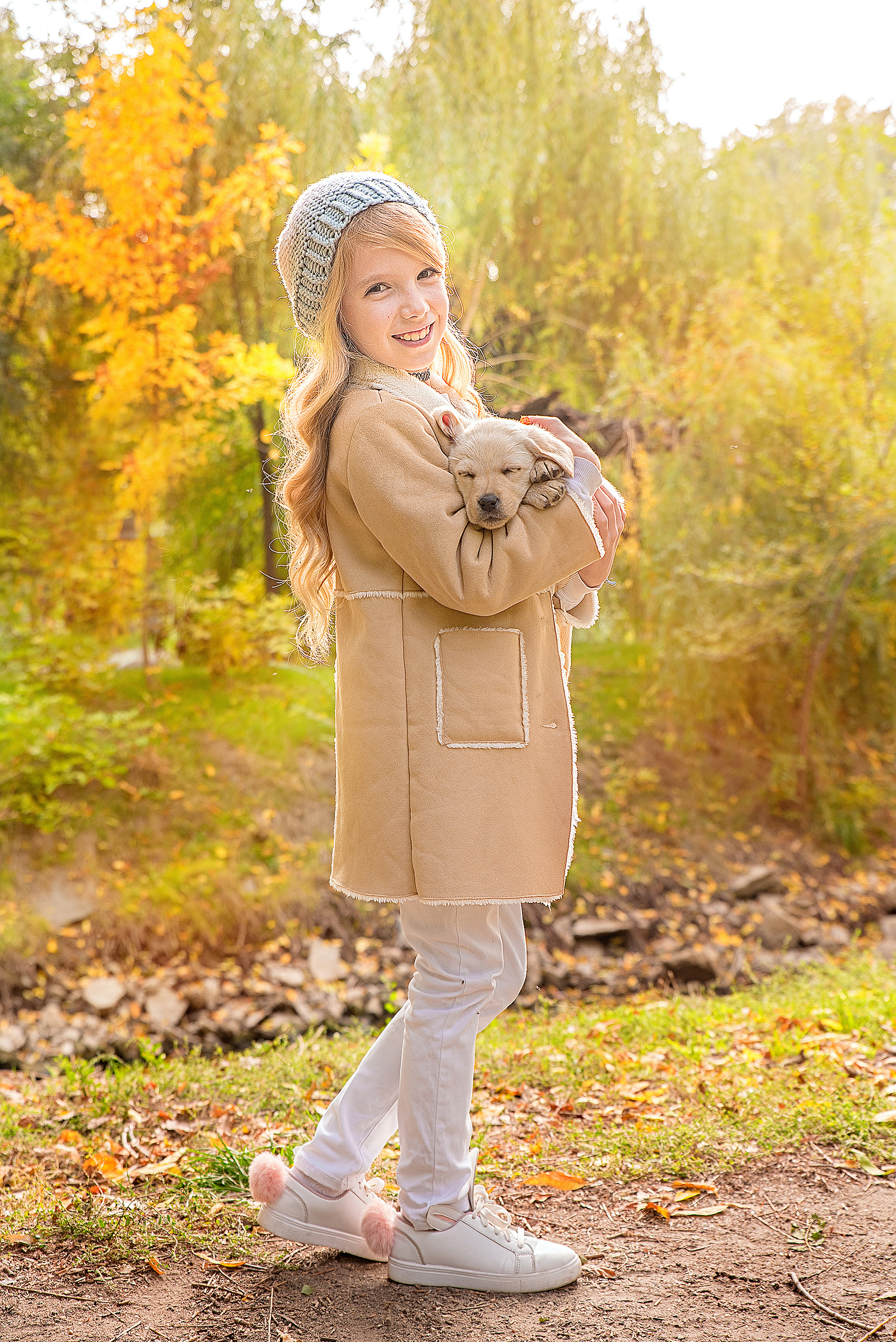 девочка со щенком